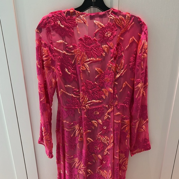 Fleur du Mal Fil Coupe Long Wrap Dress, Gia Pink, 2 - Picture 10 of 12